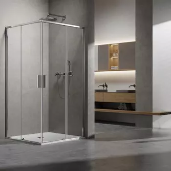 Душевой уголок Vincea Slim 8mm 100x80 VSS-6SL8010CL стекло прозрачное, профиль хром, без поддона