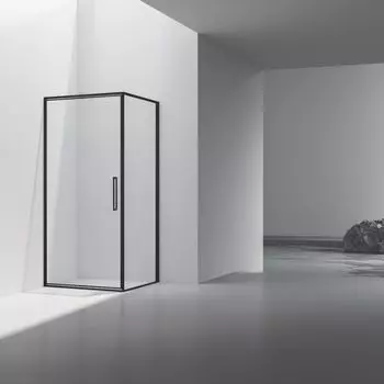 Душевой уголок Vincea Slim 8mm 90x90 VSR-4SLP9090CLB стекло прозрачное, профиль черный, без поддона