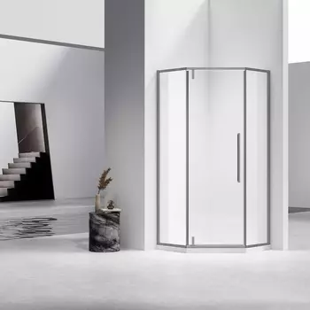 Душевой уголок Vincea Slim-N 100x100 VSP-4SN100CLGM без поддона, стекло прозрачное, профиль вороненая сталь