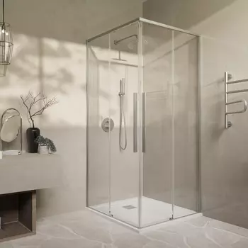 Душевой уголок Vincea Slim-N 100x90VSS-4SN9010CLBN стекло прозрачное, профиль брашированный никель, без поддона