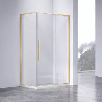 Душевой уголок Vincea Slim-N 120х80 VSR-4SN8012CLG стекло прозрачное, профиль брашированное золото, без поддона