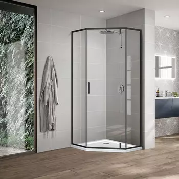 Душевой уголок Vincea Slim-U 90х90 VSP-2SU900CLB без поддона, стекло прозрачное, профиль черный