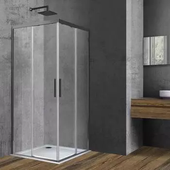 Душевой уголок Vincea Soft 100x100 VSS-3SO100CLGM стекло прозрачное, профиль вороненая сталь, без поддона
