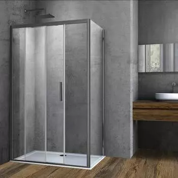 Душевой уголок Vincea Soft 120x90 VSR-3SO9012CLGM стекло прозрачное, профиль вороненая сталь, без поддона