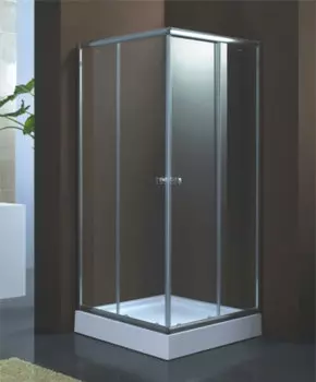 Душевой уголок Водный мир 90х90 8126S стекло матовое, профиль хром, с поддоном
