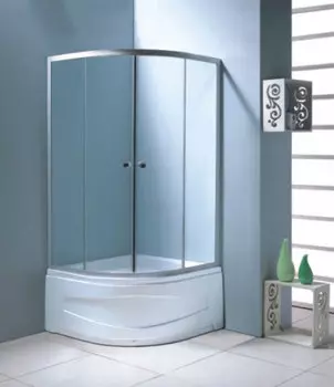 Душевой уголок Водный мир 90х90 8140S стекло матовое, профиль хром, с поддоном