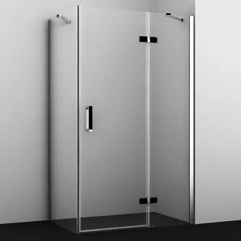 Душевой уголок Wasserkraft Aller 120х80 10H06RBLACK MATT без поддона, стекло прозрачное, профиль хром, петли черные матовый