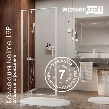 Душевой уголок Wasserkraft Neime 19P07 120x90 без поддона, стекло прозрачное, профиль белый