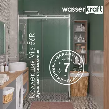 Душевой уголок Wasserkraft Vils 56R16 110x100 без поддона, стекло прозрачное, профиль хром
