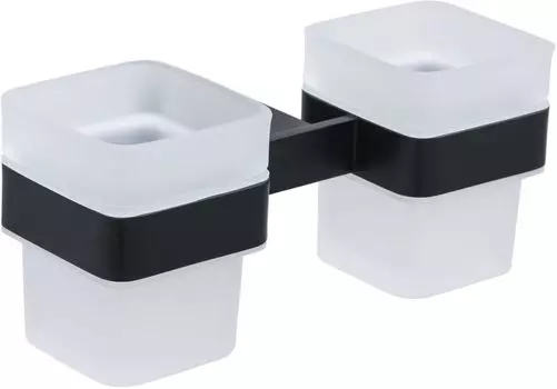 Двойной стакан для зубных щеток Allen Brau Infinity 6.21003-31 белый, черный