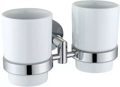 Двойной стакан для зубных щеток Allen Brau Priority 6.31003-00 белый, хром