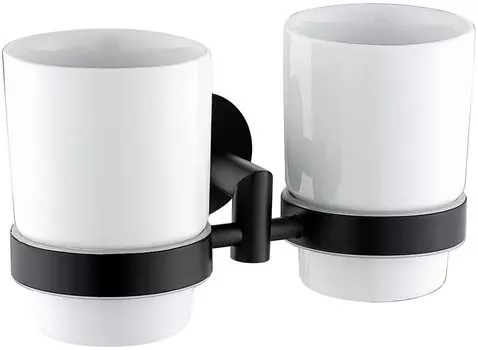 Двойной стакан для зубных щеток Allen Brau Priority 6.31003-31 белый, черный