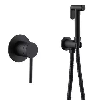 Гигиенический душ со смесителем Abber Emotion AF8825B черный матовый