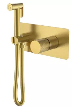 Гигиенический душ со смесителем Boheme Stick 127-MG.2 золото матовое