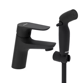 Смеситель для раковины с гигиеническим душем Damixa Jupiter 770300300 черный матовый