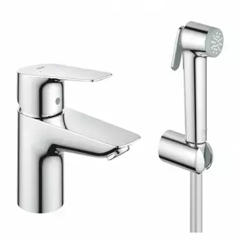 Смеситель для раковины с гигиеническим душем Grohe BauEdge 23757001 хром