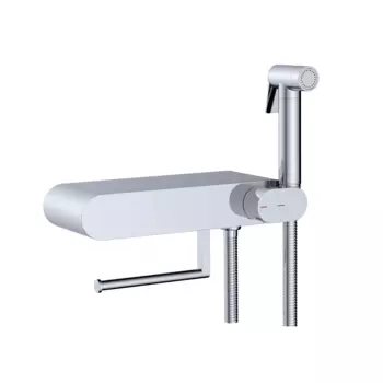 Гигиенический душ со смесителем для унитаза RGW Shower Panels SP-222 581408222-01 хром, с полкой и бумагодержателем