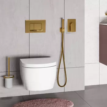 Гигиенический душ со смесителем для унитаза Wasserkraft А55094 золото матовое