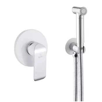 Гигиенический душ со смесителем Rose R2105F белый, хром