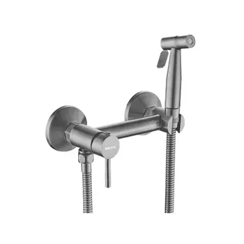 Гигиенический душ со смесителем Shevanik S107T оружейная сталь