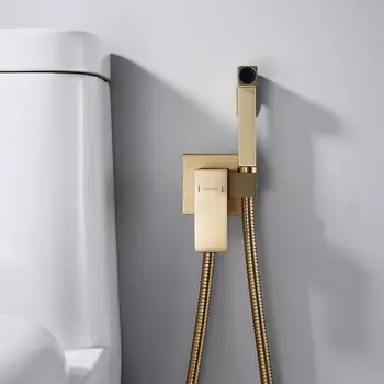 Гигиенический душ со смесителем Shevanik S127G золотой сатин