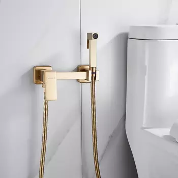 Гигиенический душ со смесителем Shevanik S137G золотой сатин