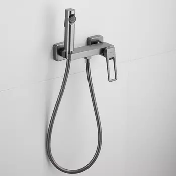 Гигиенический душ со смесителем Shevanik S6805T-1 оружейная сталь