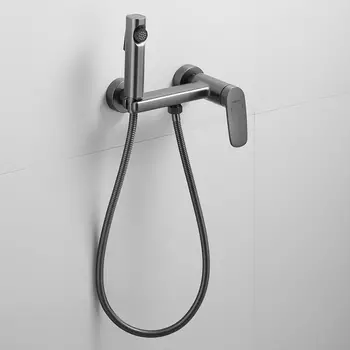 Гигиенический душ со смесителем Shevanik S8505T-1 оружейная сталь