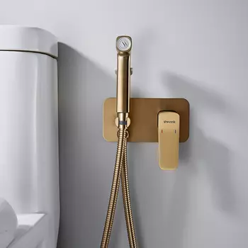 Гигиенический душ со смесителем Shevanik S9905G золотой сатин