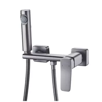 Гигиенический душ со смесителем Shevanik S9905T-1 оружейная сталь