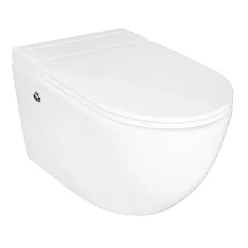 Импульсный подвесной унитаз Azario AZ-102C с крышкой микролифт, белый