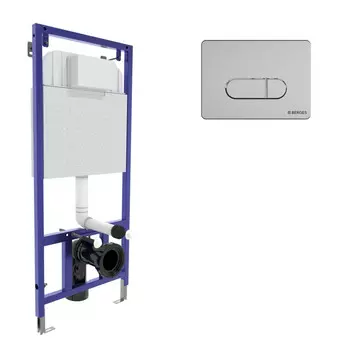 Инсталляция Berges NOVUM D2 кнопка матовый хром