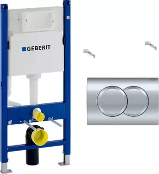Инсталляция для подвесного унитаза Geberit Duofix Delta 458.149.21.1 с кнопкой смыва хром