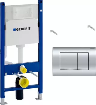 Инсталляция для подвесного унитаза Geberit Duofix Delta 458.163.21.1 с кнопкой смыва хром