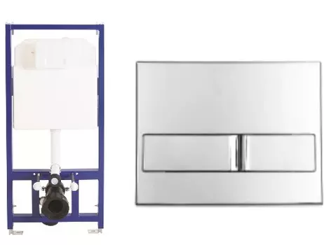 Инсталляция с кнопкой Berges NOVUM L3 кнопка глянцевый хром