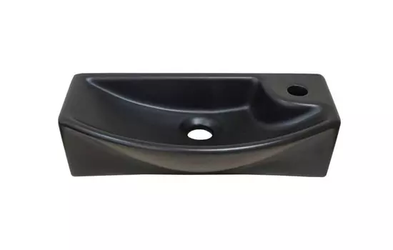 Керамическая раковина SantiLine 45.5 см SL-2013LMB подвесная/накладная, черная матовая