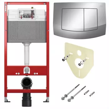 Комплект 4в1 Tece Tecebase 9400405 (инсталляция, крепление, кнопка, прокладка) 112 см
