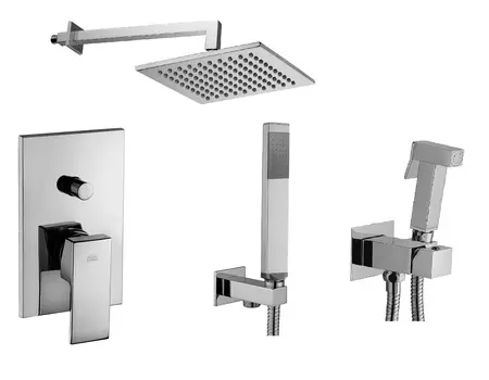 Комплект для душа с гигиеническим душем и смесител Paffoni Elle KITZEL015CR/M хром