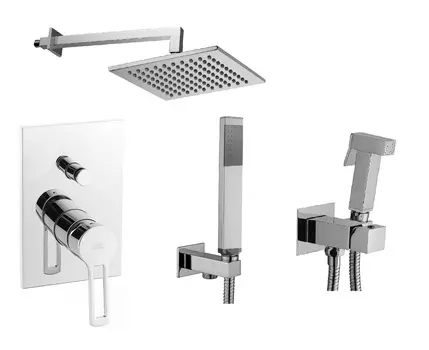 Комплект для душа с гигиеническим душем и смесител Paffoni Ringo KITZRIN015CR/M хром