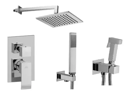 Комплект для душа с гигиеническим душем и смесител Paffoni Elle KITZEL018CR/M хром