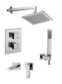 Комплект для душа со смесителем Paffoni Elle KITLEQ518CR105 с термостатом, хром