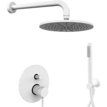 Комплект для душа со смесителем Paffoni Light KITLIG015BO белый матовый