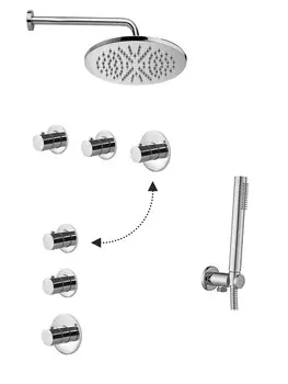 Комплект для душа со смесителем Paffoni Modular Box KITMB018CRKING хром