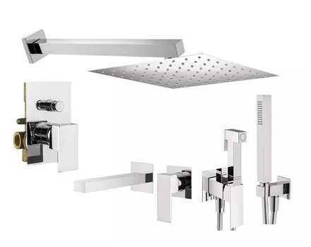 Комплект гигиенического смесителя с верхним душем Plumberia Selection TAG KITZTG15CR220 хром