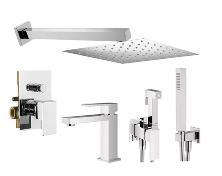 Комплект гигиенического смесителя с верхним душем Plumberia Selection TAG KITZTG15CR53 хром