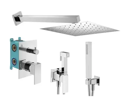 Комплект гигиенического смесителя с верхним душем Plumberia Selection TAG KITZTG18CR хром