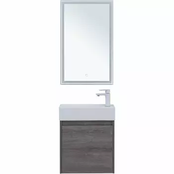 Тумба с раковиной Aquanet Nova Lite 50 см подвесная 1 дверца, дуб рошелье