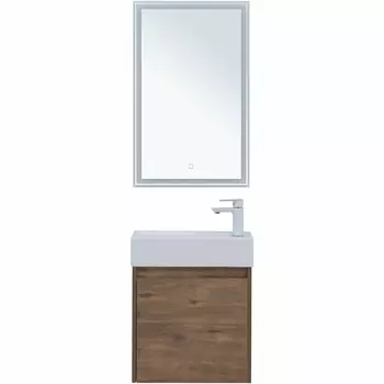 Тумба с раковиной Aquanet Nova Lite 50 см подвесная 1 дверца, дуб рустикальный