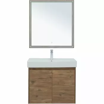Тумба с раковиной Aquanet Nova Lite 75 см подвесная 2 дверцы, дуб рустикальный