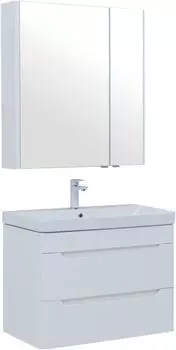 Комплект мебели Aquanet София 80 см подвесной (тумба с раковиной и зеркалом)